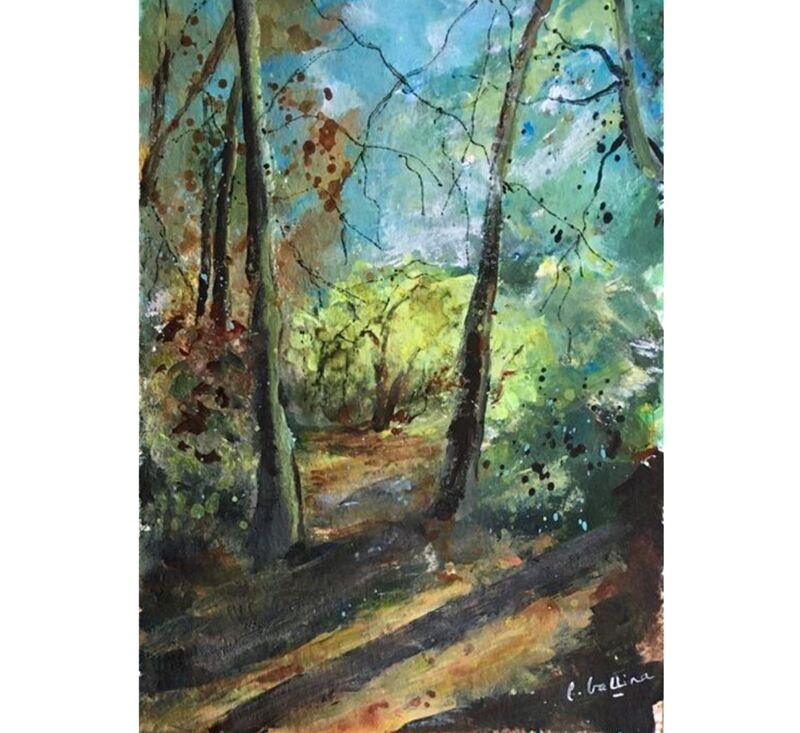 woodland scene painting
