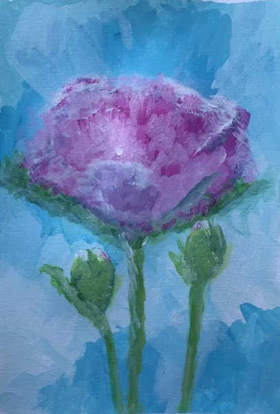 painting of a purple poppy