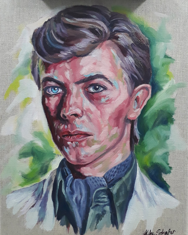 Oil painting of David Bowie