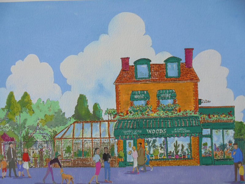 painting of Woods Garden Centre in Berkhamsted